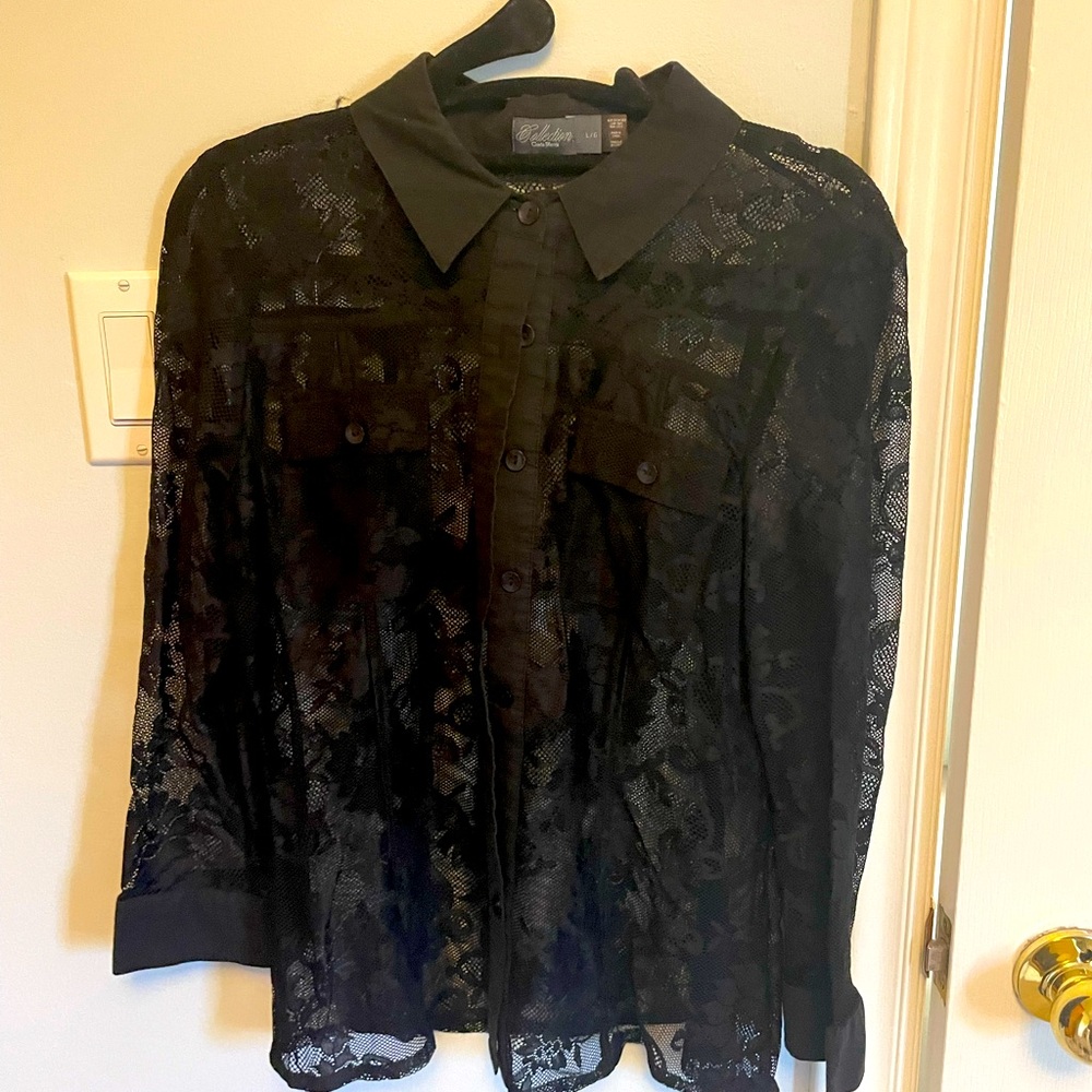 Lace dress shirt. Never worn